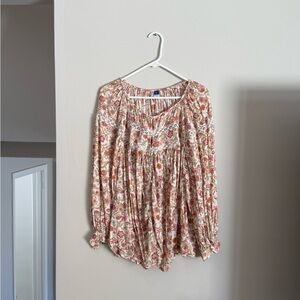 Old Navy Floral Blouse in Pink and Cream